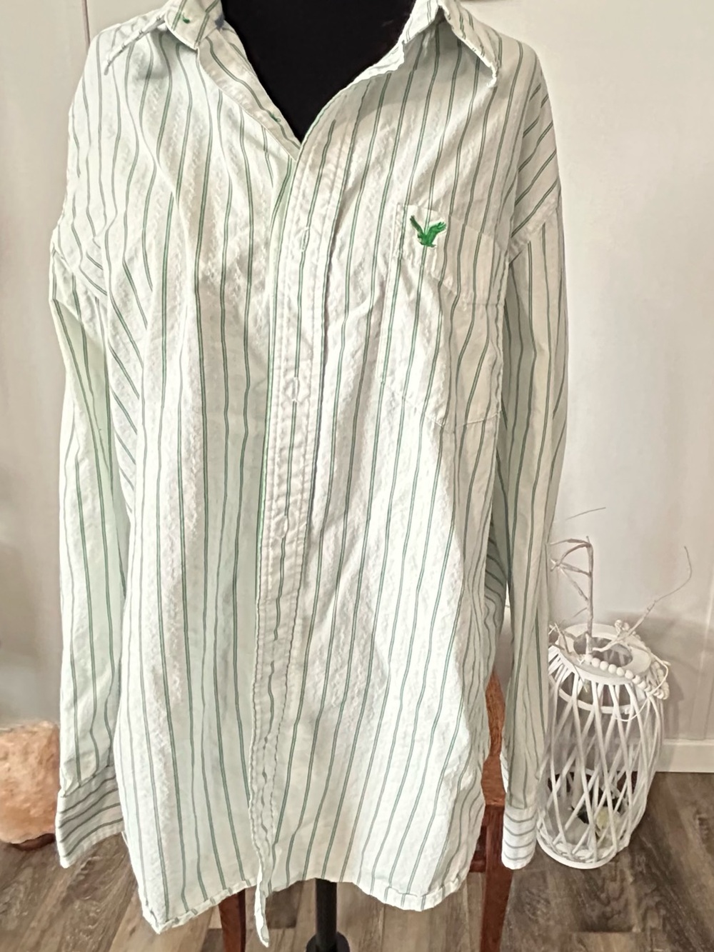 Men's Striped Button-Up Shirt American Eagle